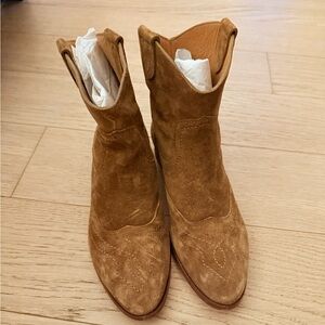 Sezane Brown Suede Ankle Boots